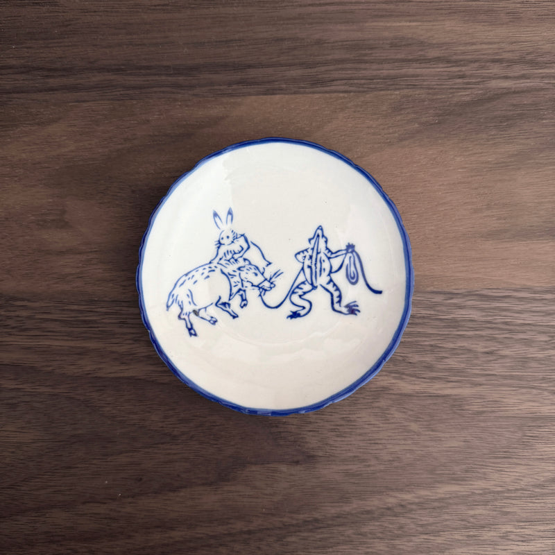 Chōjū-jinbutsu-giga Mamezara plate C | Japanese Vintage
