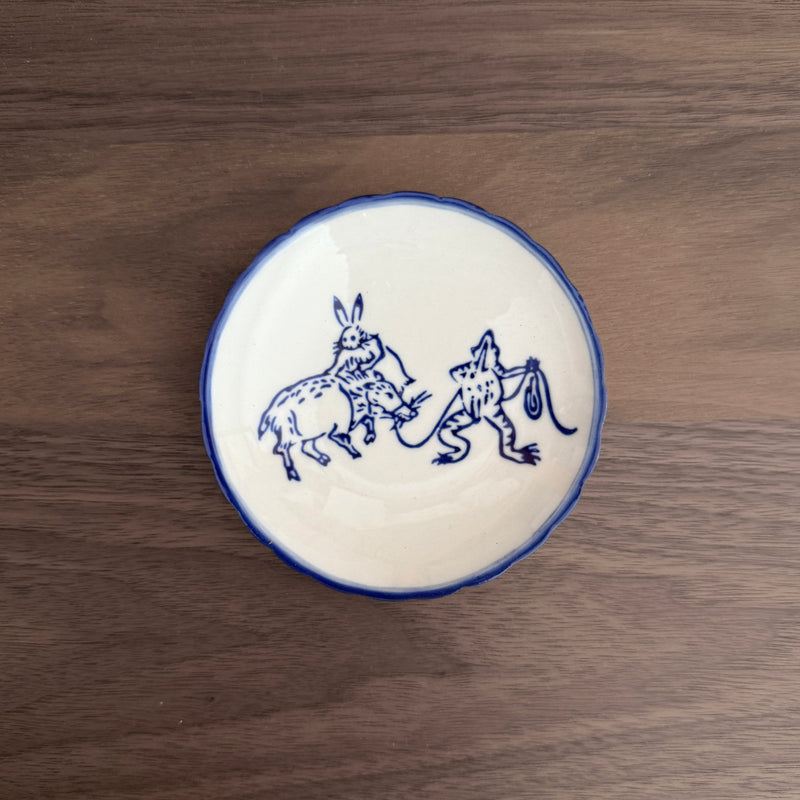 Chōjū-jinbutsu-giga Mamezara plate C | Japanese Vintage