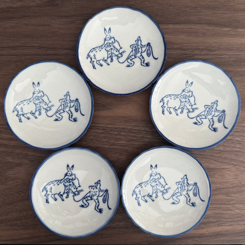 Chōjū-jinbutsu-giga Mamezara plate C | Japanese Vintage