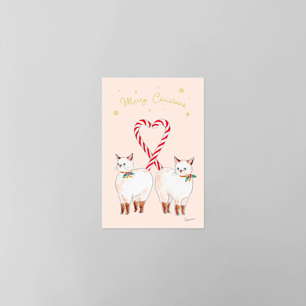 Christmas candy gold foil Post card |  TocoRocomogi