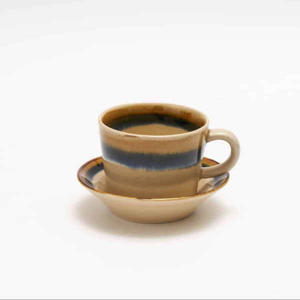 Hasami Ware Two-Tone  Coffee  Cup & Saucer