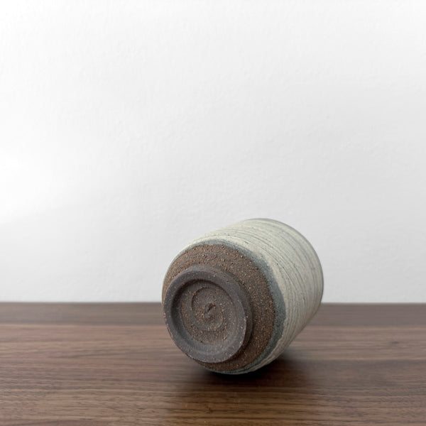 Grayish White Teacup | Handmade Shigaraki Ware
