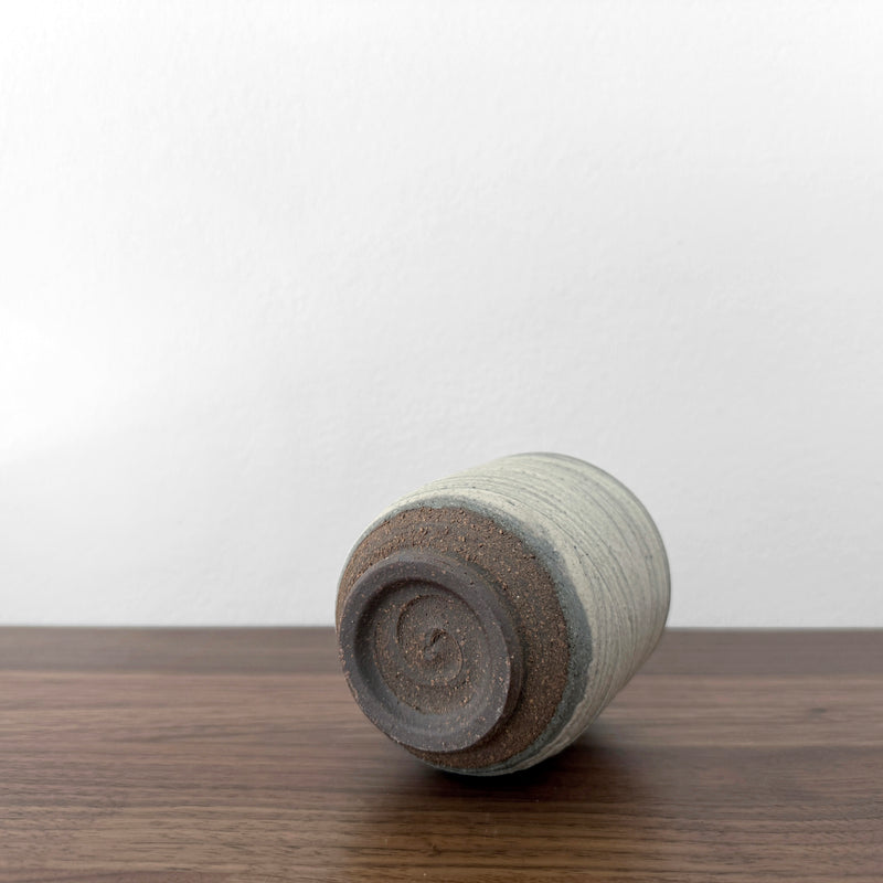 Grayish White Teacup | Handmade Shigaraki Ware