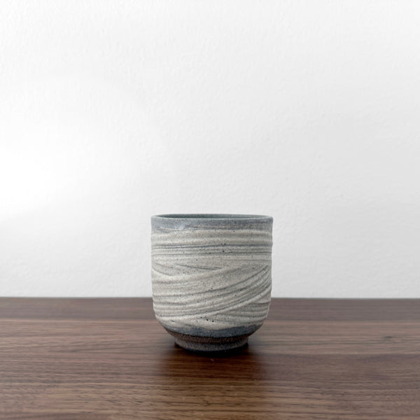 Grayish White Teacup | Handmade Shigaraki Ware