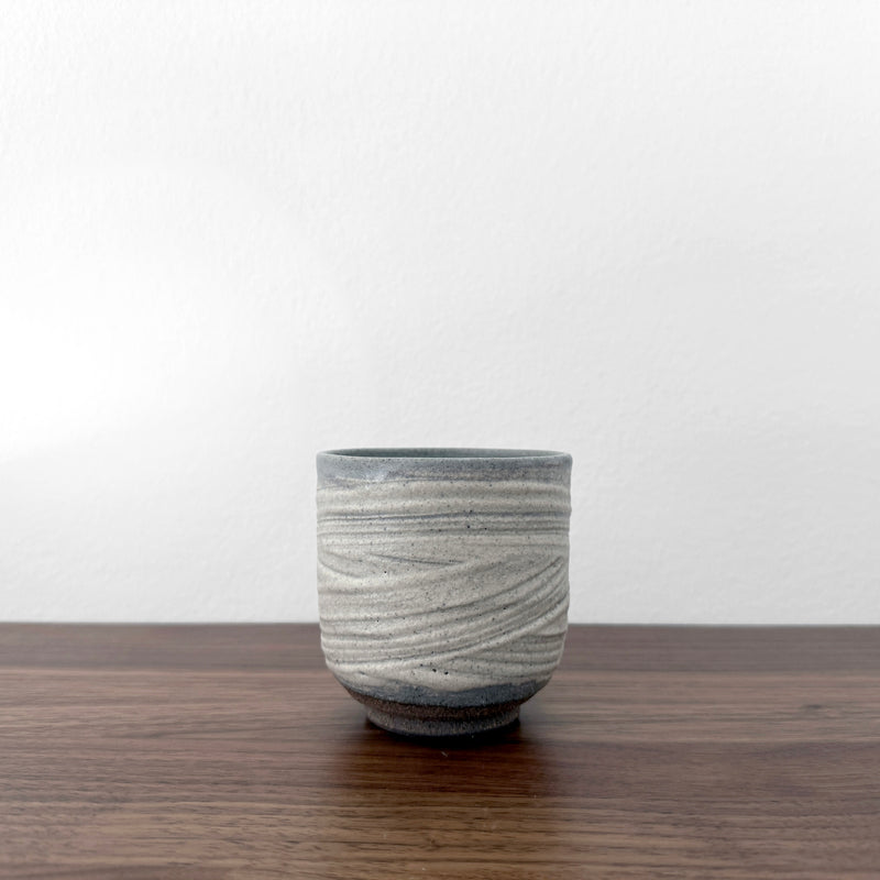 Grayish White Teacup | Handmade Shigaraki Ware