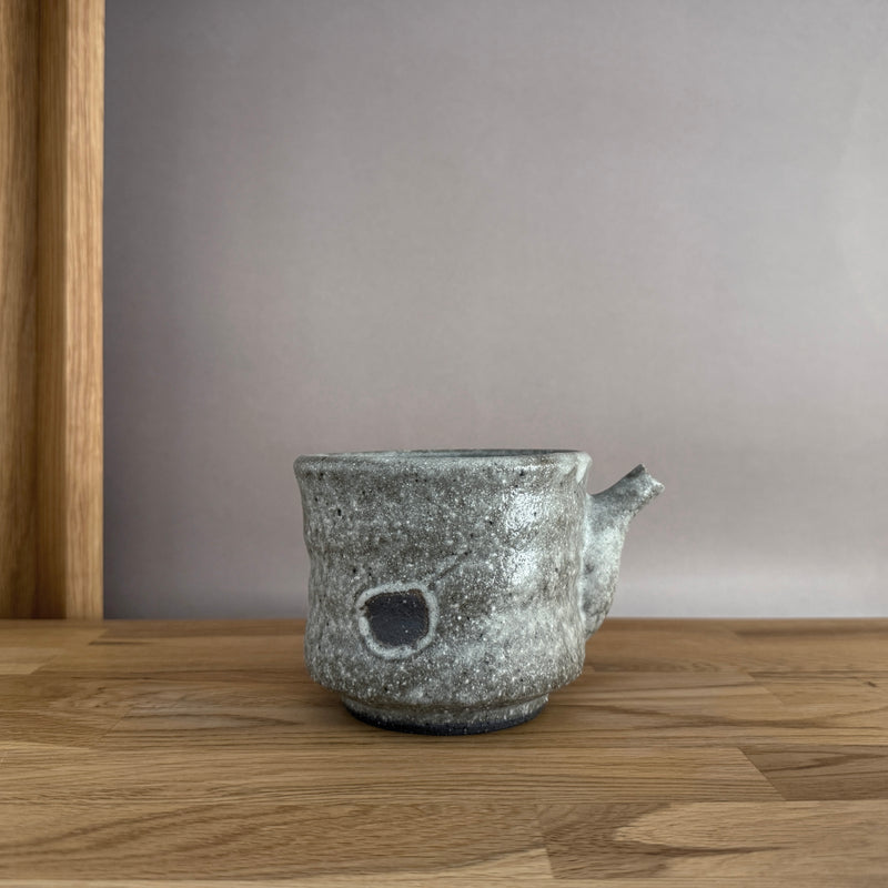 Grey Sake Pouring Vessel (Large)| Handmade Shigaraki Ware
