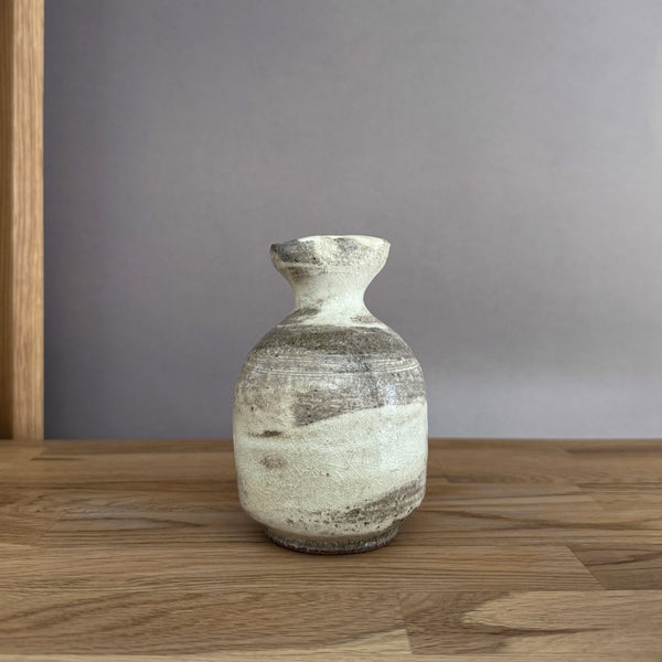 Hakeme Tokkuri Sake Pouring Vessel | Handmade Shigaraki Ware