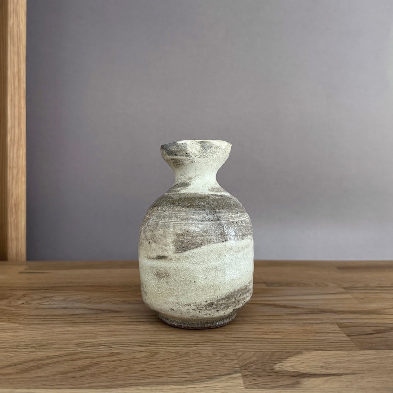 Hakeme Tokkuri Sake Pouring Vessel | Handmade Shigaraki Ware