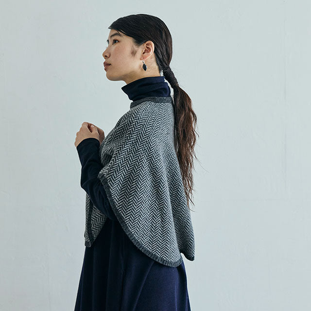 Herringbone Layering Poncho Cape | NAKAGAWA MASASHICHI SHOTEN