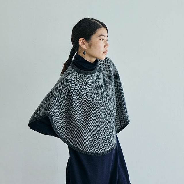 Herringbone Layering Poncho Cape | NAKAGAWA MASASHICHI SHOTEN