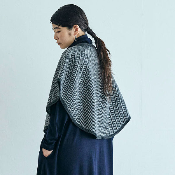 Herringbone Layering Poncho Cape | NAKAGAWA MASASHICHI SHOTEN