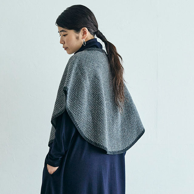 Herringbone Layering Poncho Cape | NAKAGAWA MASASHICHI SHOTEN