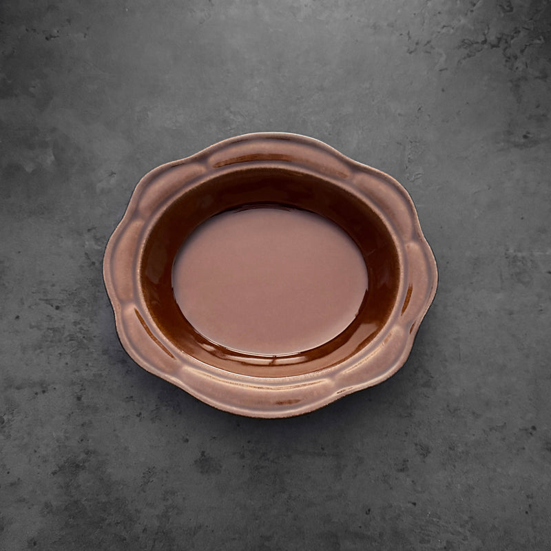 Oven-Safe Amber Western Floral Oval Dish  | On the Table | Yoshizawagama
