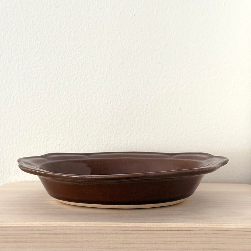 Oven-Safe Amber Western Floral Oval Dish  | On the Table | Yoshizawagama