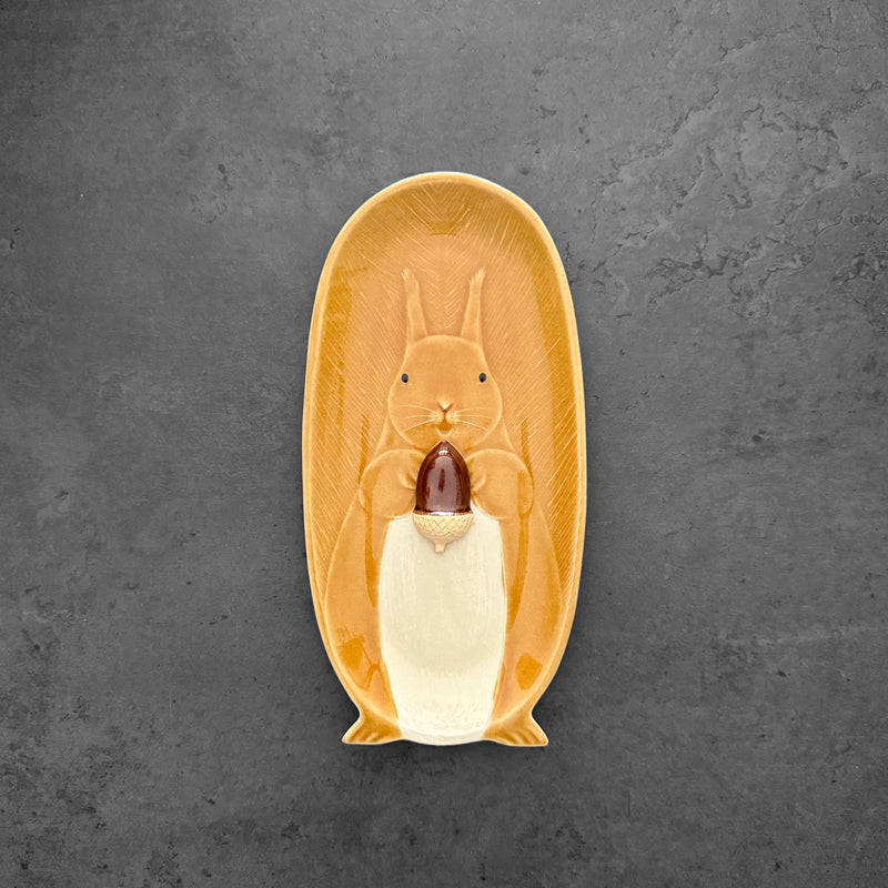 Squirrel Plate with Bonus Acorn Chopstick Rest | On the Table | Yoshizawagama