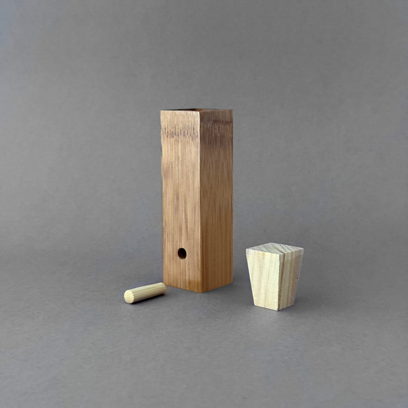 cylindrical condiment container | bamboo work