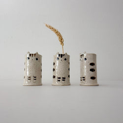 Cat Flower Vase – White