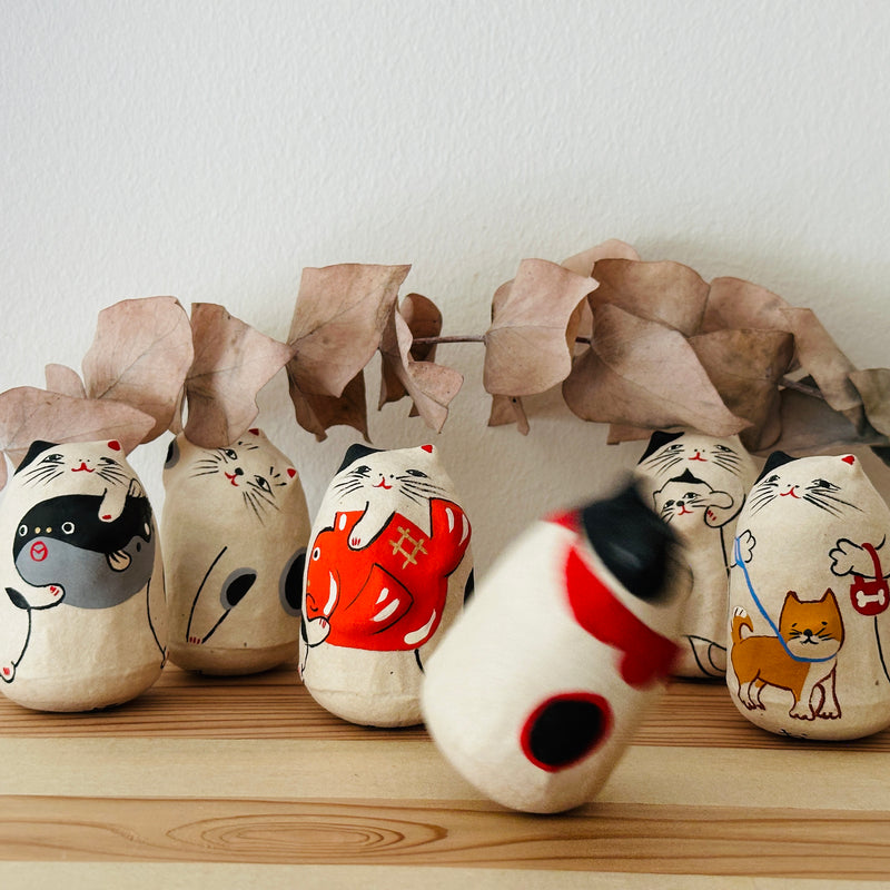 Frog Cat Papier-mache Tumbling Doll ｜COSHELL