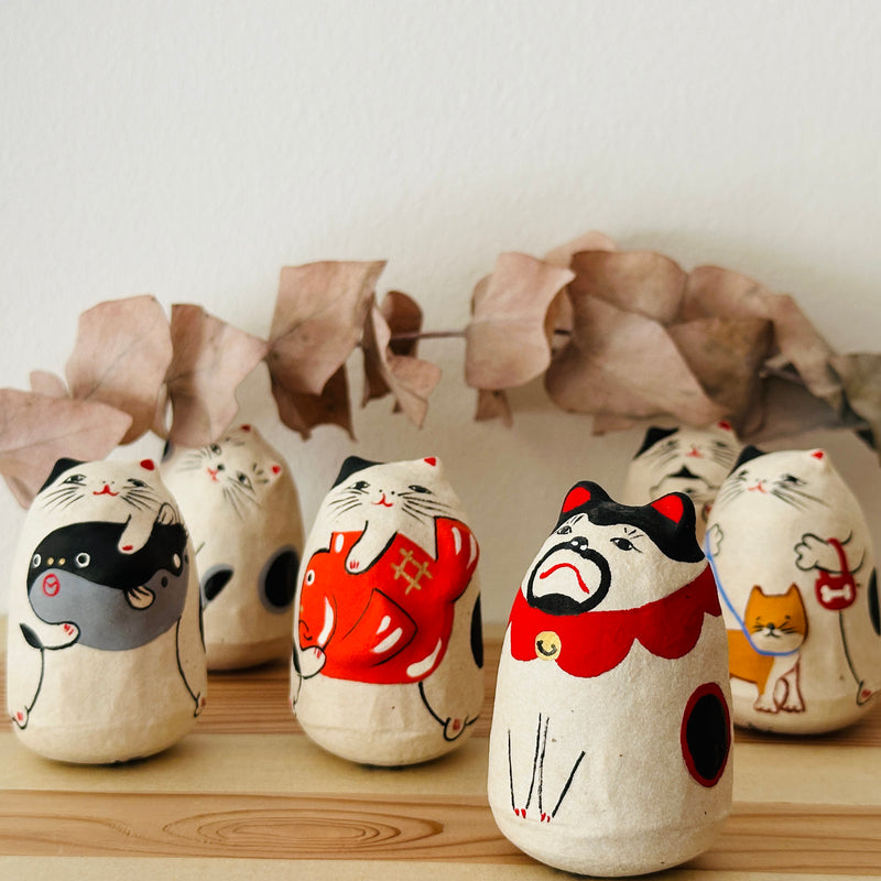Frog Cat Papier-mache Tumbling Doll ｜COSHELL