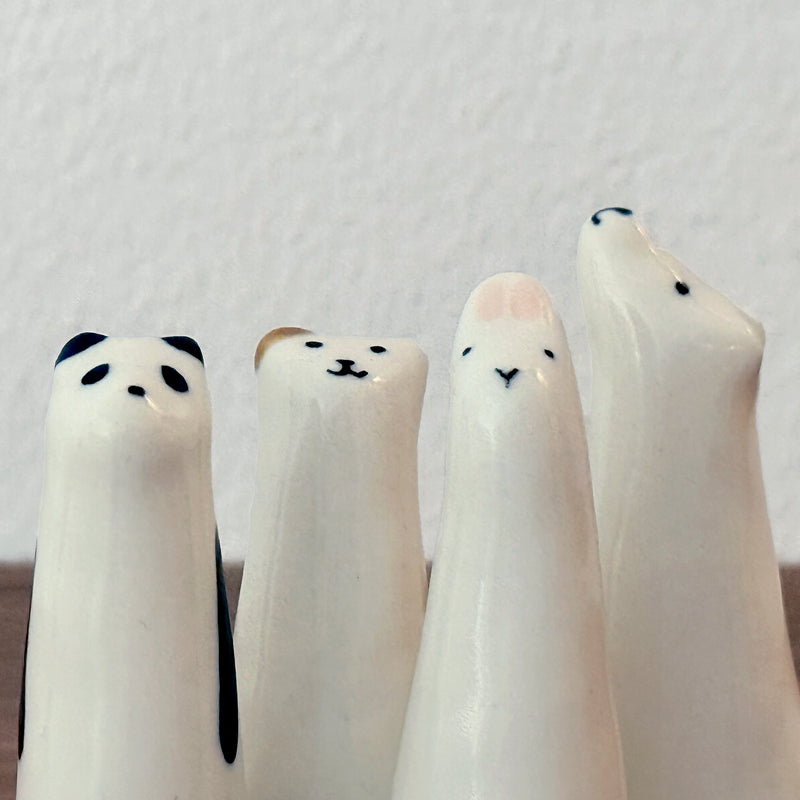 White Dog Ring Stand