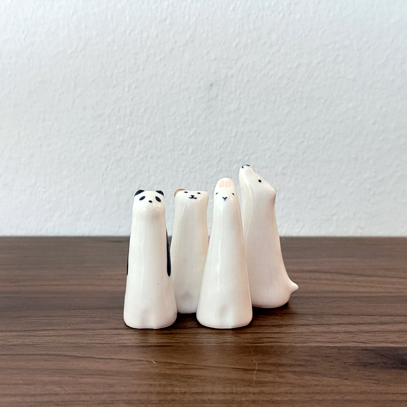 White Dog Ring Stand