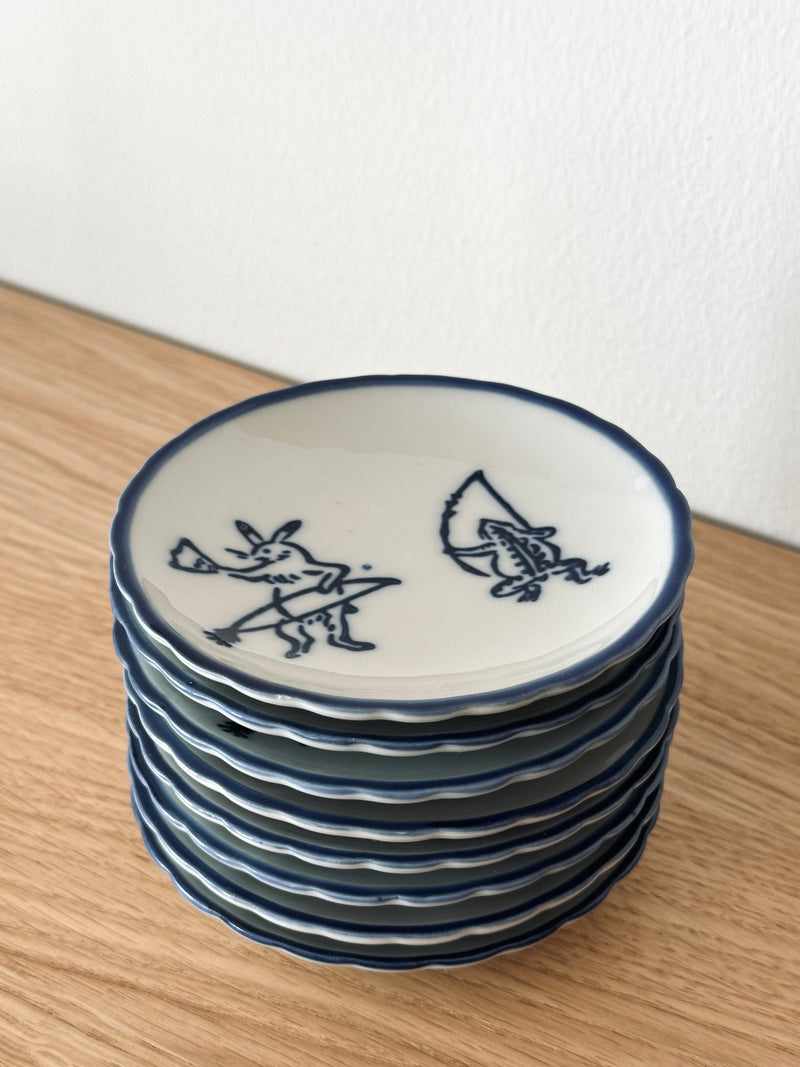 Chōjū-jinbutsu-giga Mamezara plate A  | Japanese Vintage