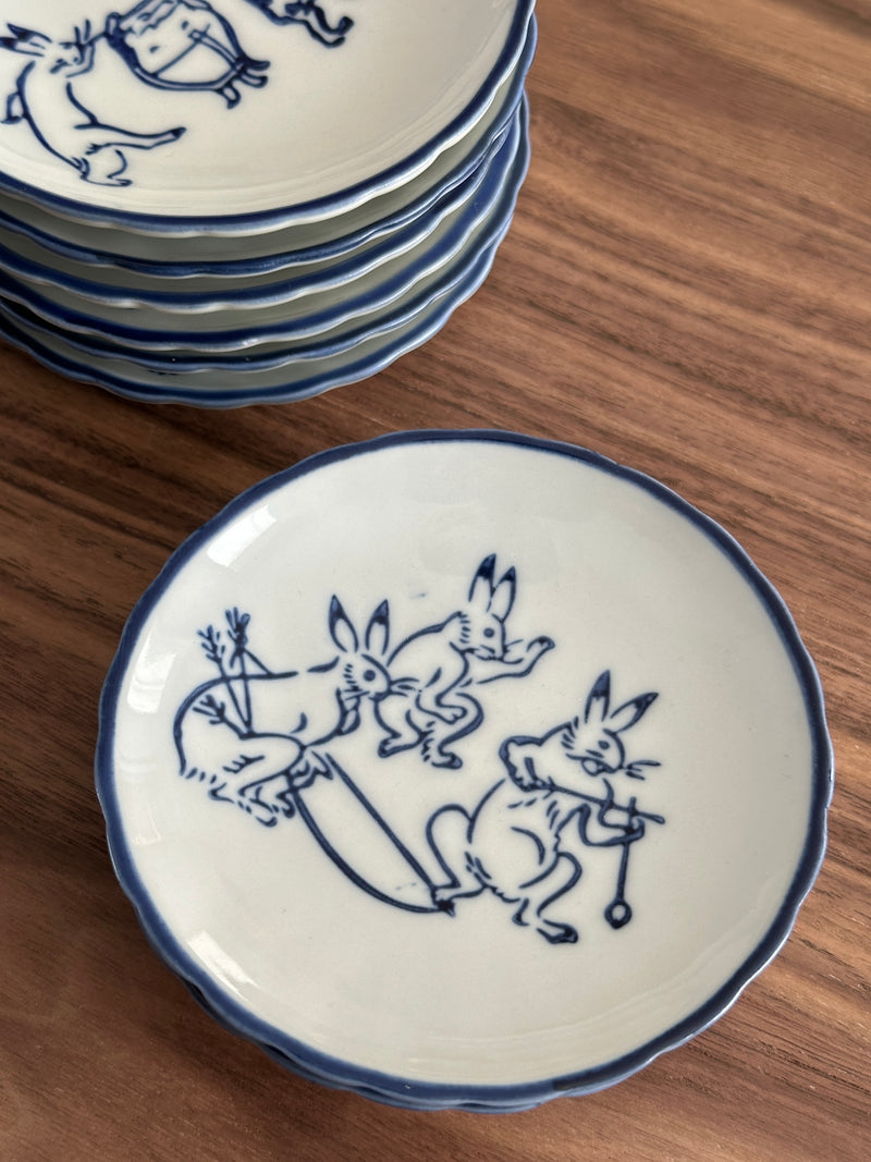 Chōjū-jinbutsu-giga Mamezara plate A  | Japanese Vintage