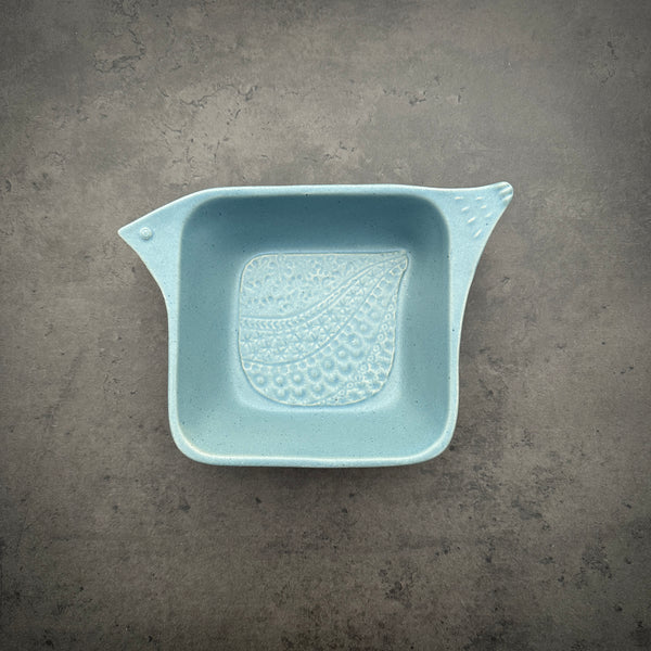 Blue Gray Square Bird Bowl | ON THE TABLE  | Yoshizawagama