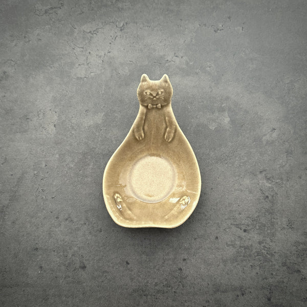 Cat Spoon Rest Dish (With Glaze Cracks) | ON THE TABLE | Yoshizawagama