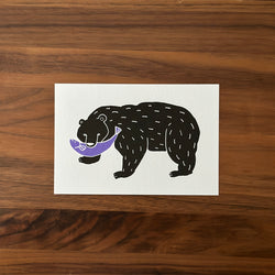 Wooden Bear Postcard | Japanese Folk Toy