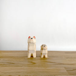 Carved Wooden Dog Pair | Japanese Vintage