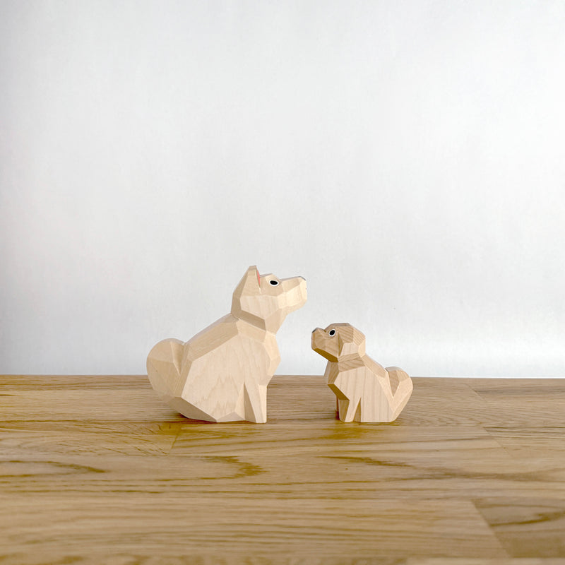 Carved Wooden Dog Pair | Japanese Vintage