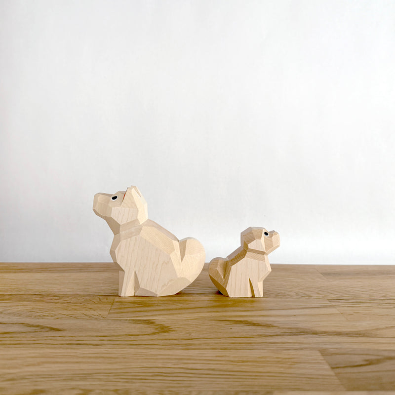 Carved Wooden Dog Pair | Japanese Vintage