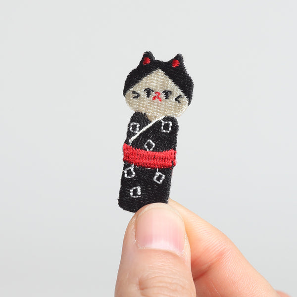 Patch | Cat Black Kokeshi by marucoro chan
