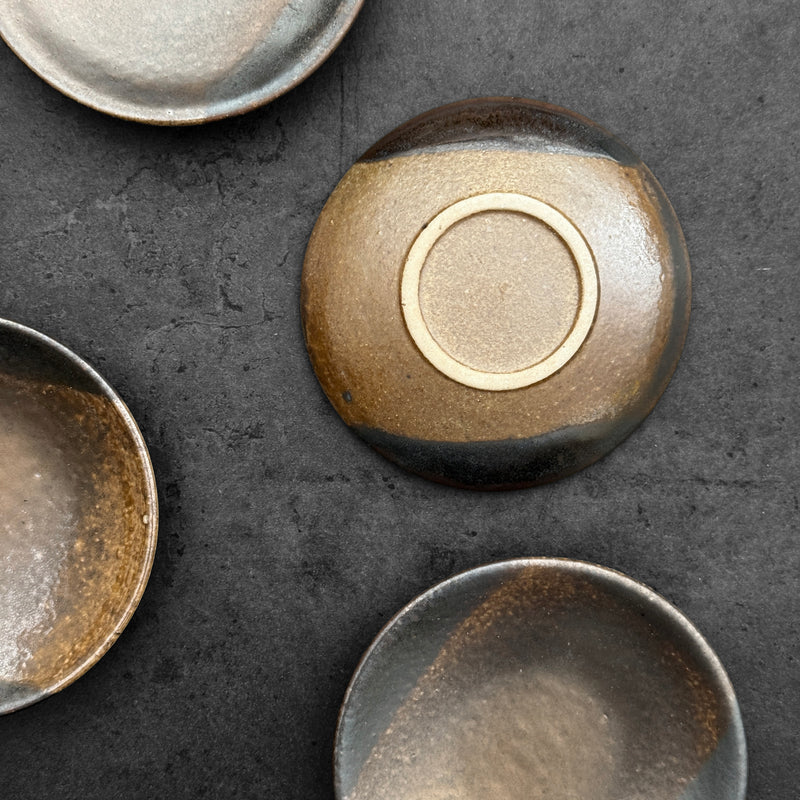 Kin obi Mamezara Dish | Handmade Shigaraki Ware