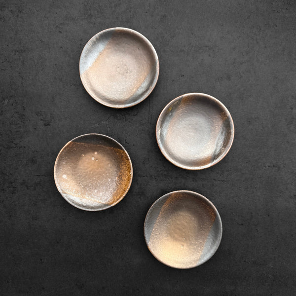 Kin obi Mamezara Dish | Handmade Shigaraki Ware