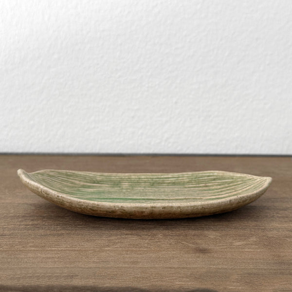 Leaf Mamezara Dish | Handmade Shigaraki Ware
