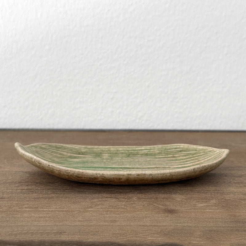 Leaf Mamezara Dish | Handmade Shigaraki Ware