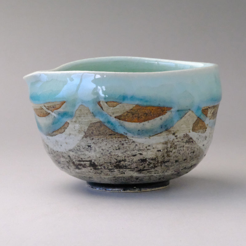 Matcha bowl with spout | Blue