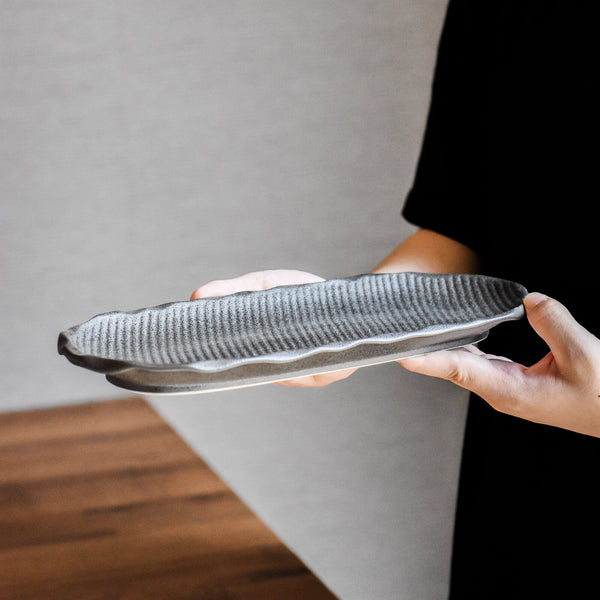 Mino Ware Sushi  Plate  |  Black