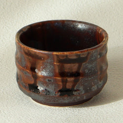 Minoyaki sake cup | glazed rusty brown