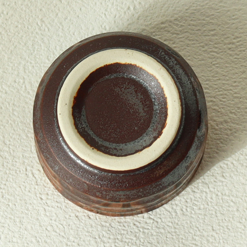 Minoyaki sake cup | glazed rusty brown