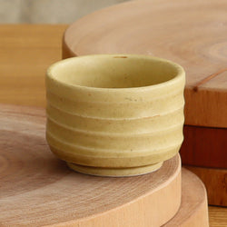 Minoyaki sake cup | yellow glazed mat