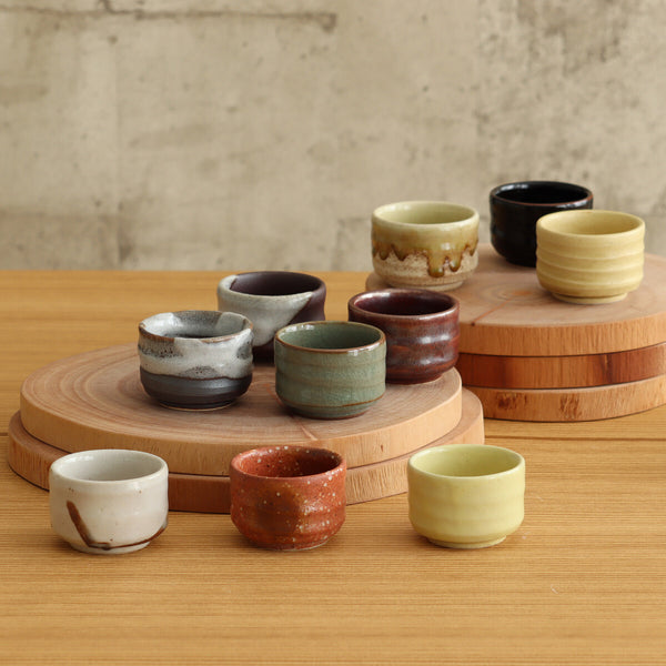 Minoyaki sake cup | yellow glazed mat