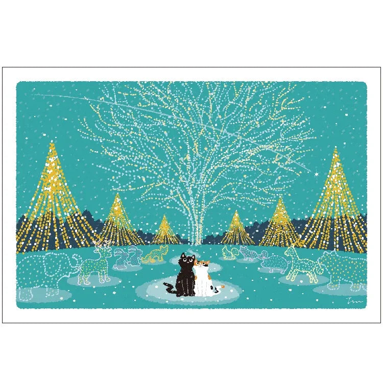 Tabineko Postcard with cats in Japan | winter