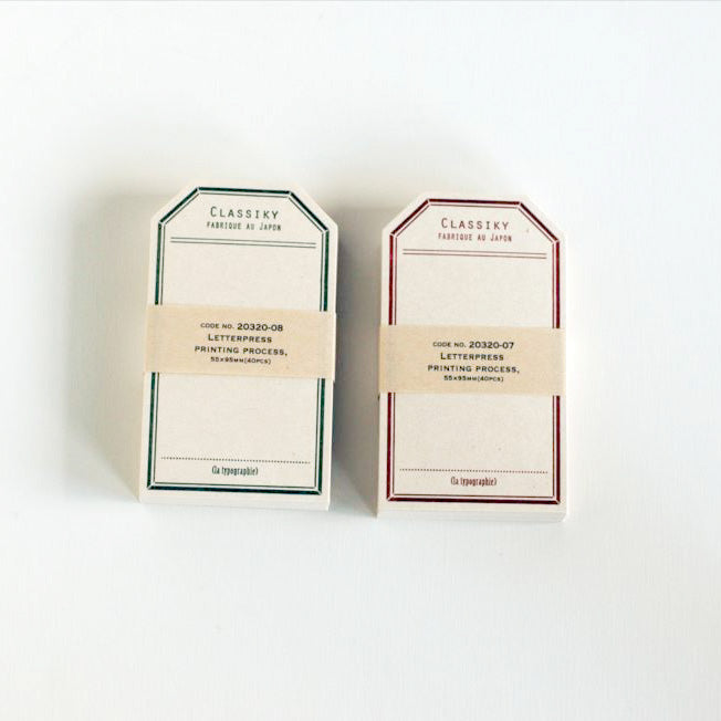 Label Cards – Letterpress Printed | Classiky