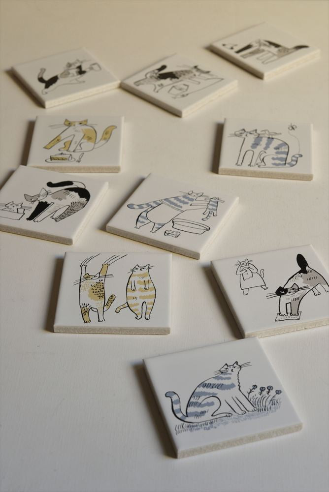 TORANEKO BON BON  Printed Tile (Scratching Cat)