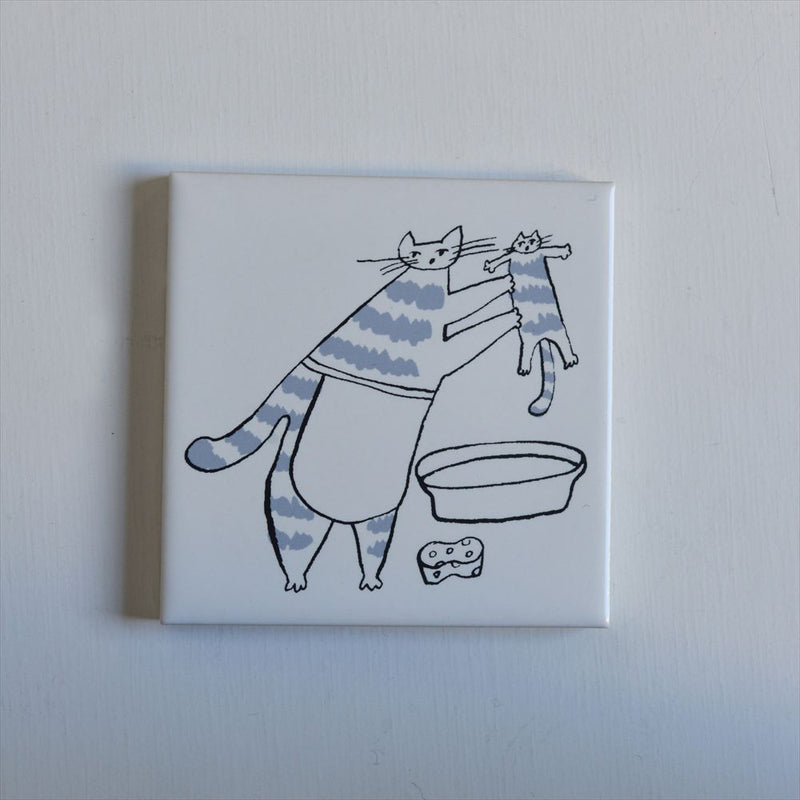 TORANEKO BON BON  Printed Tile (Bath Cat)