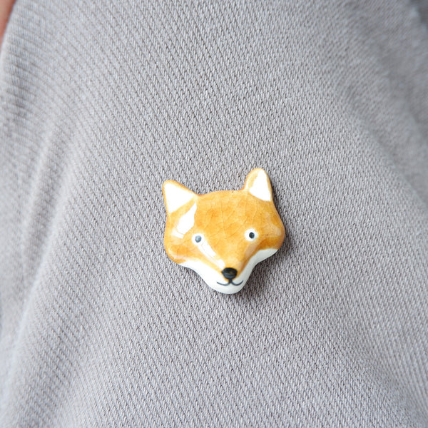 Fox Inu Ceramic Pin Badge