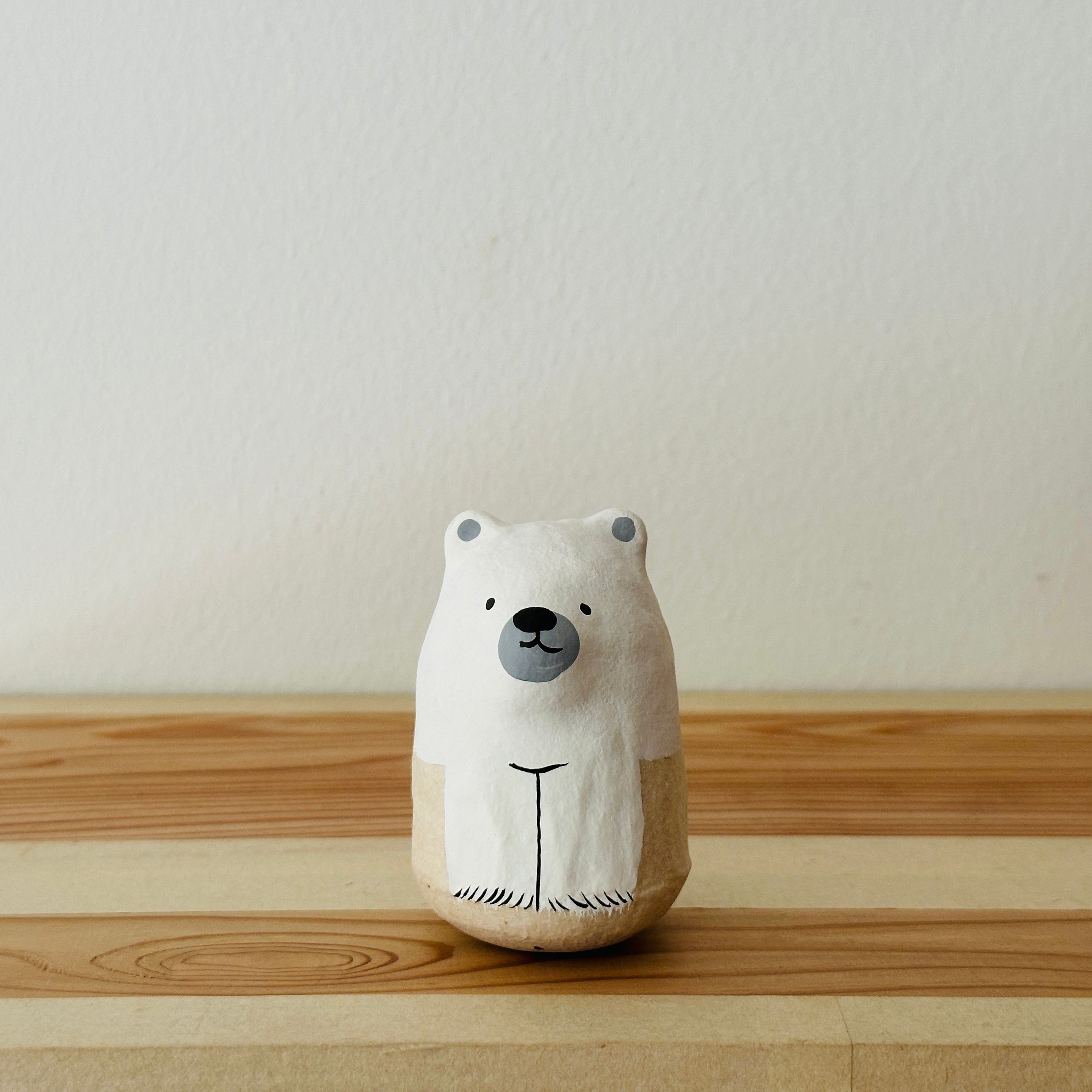 Polar Bear Papier-mache Tumbling Doll ｜COSHELL – ZAKKAsine